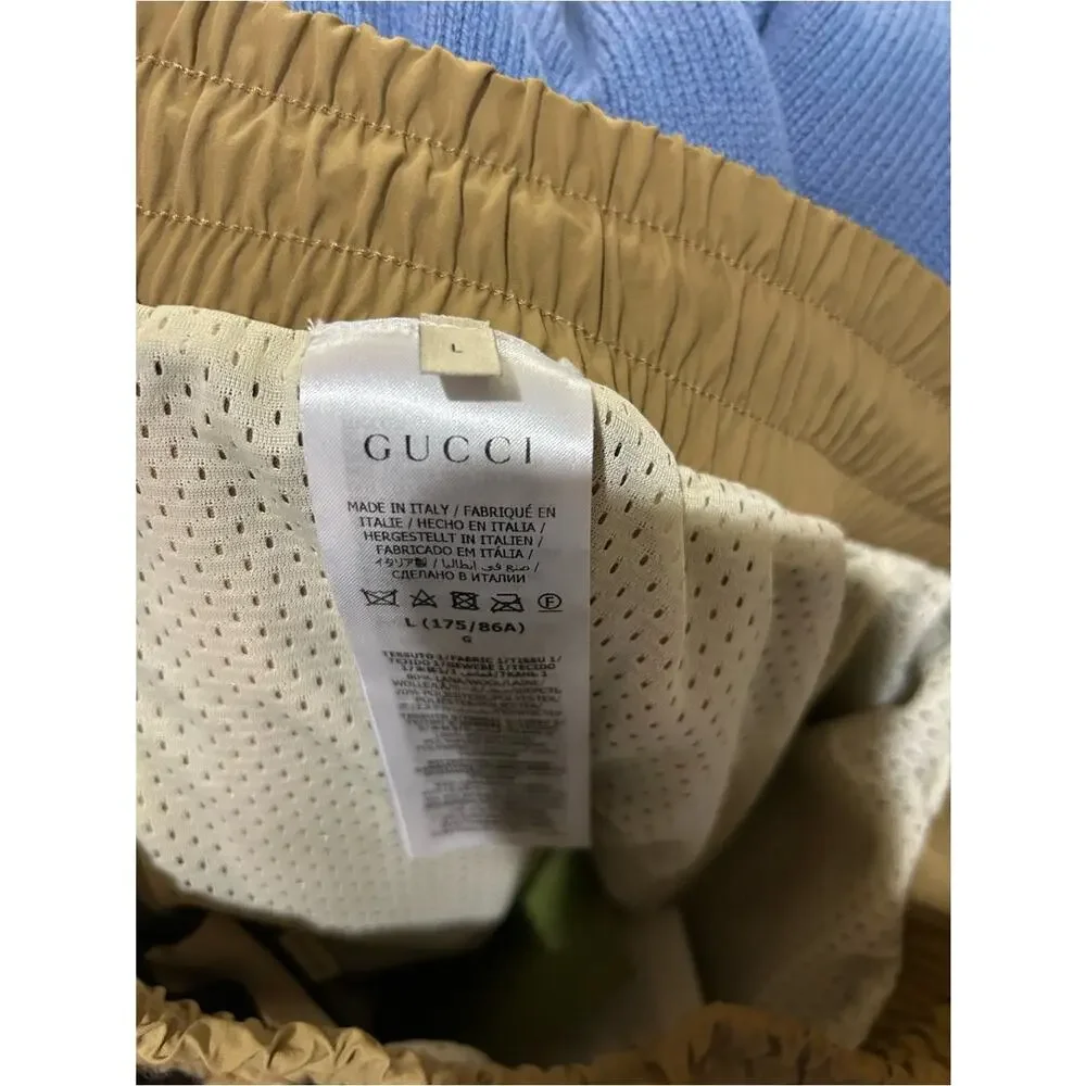 Men's Gucci GG jacquard wool blend fleece jogging pants size large made in Italy